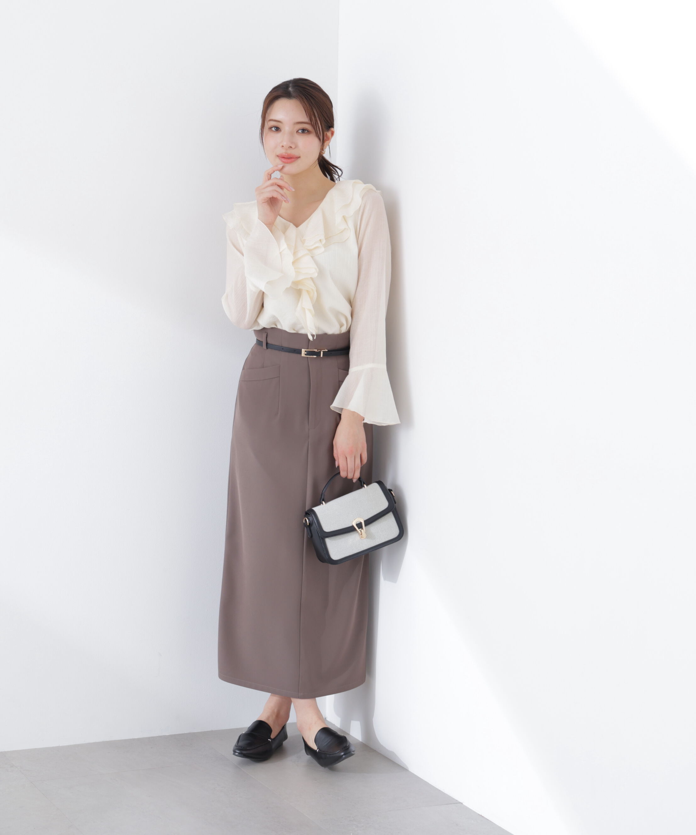 PROPORTION BODY DRESSING「〈a/mie〉ベーシックナロースカート　26SS」|スカート|