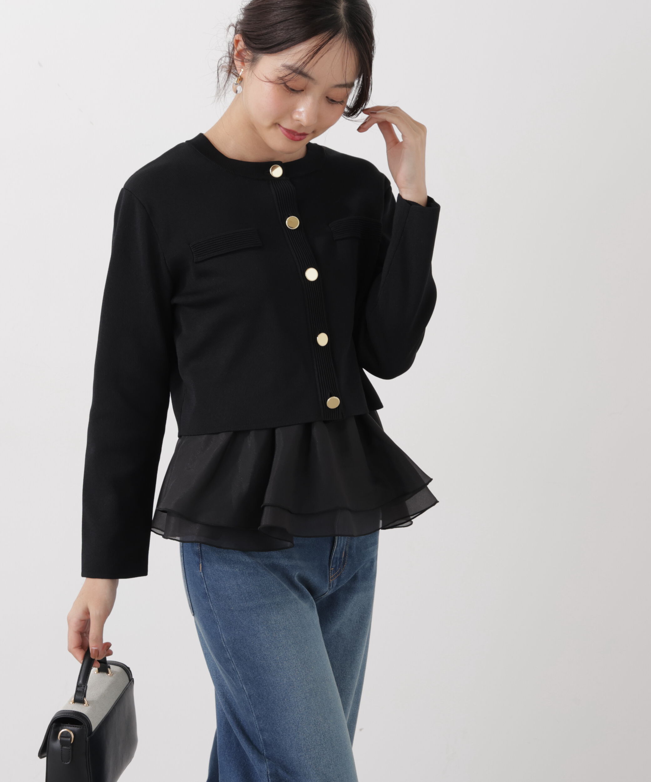 PROPORTION BODY DRESSING「〈a/mie〉シルク混ニットカーディガン　26SS」|ニット・セーター|