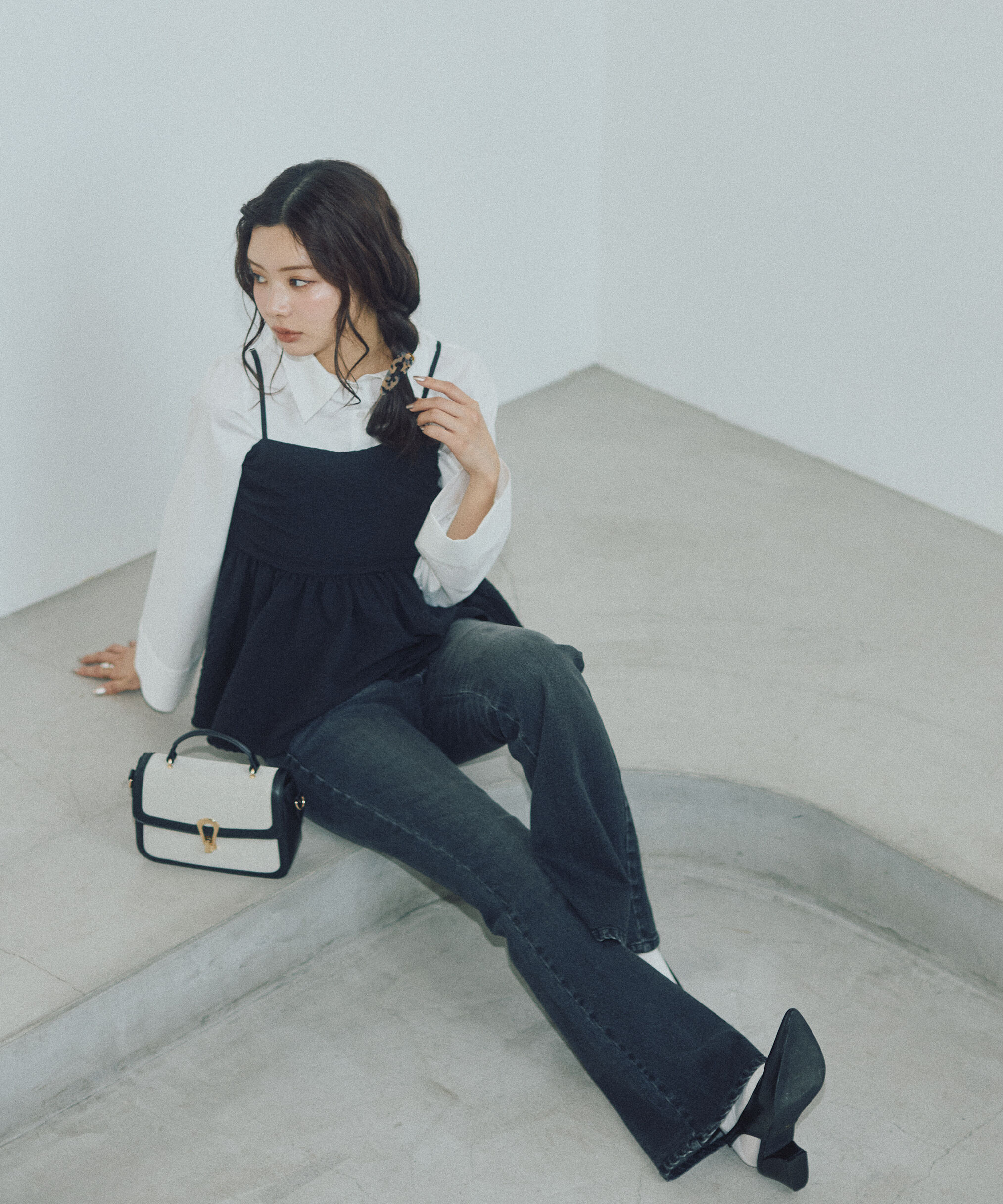 PROPORTION BODY DRESSING「〈a/mie〉フレアースリーブシャツ　26SS」|シャツ・ブラウス|ホワイト