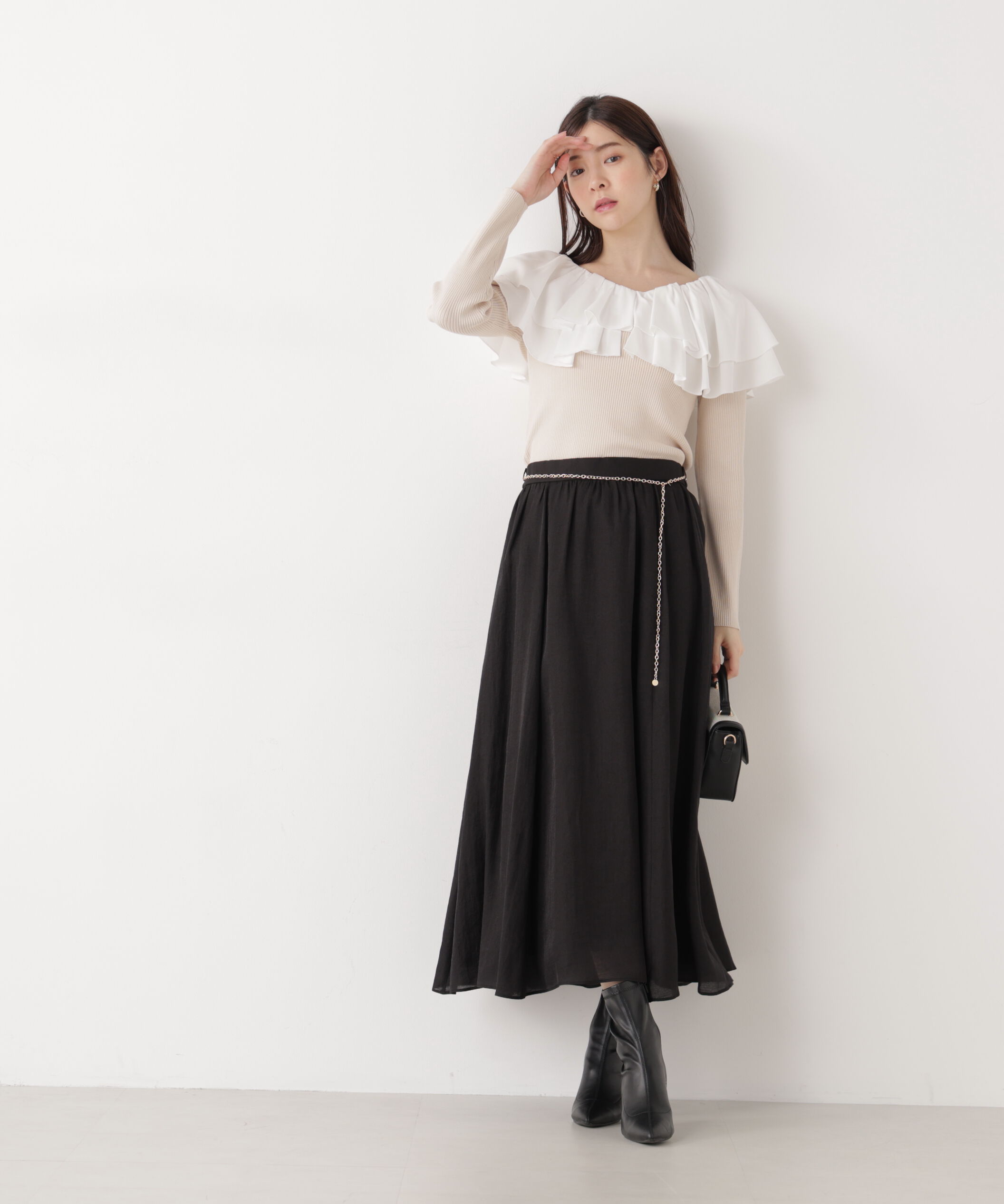 PROPORTION BODY DRESSING「チェーン付きギャザースカート　26SS」|スカート|