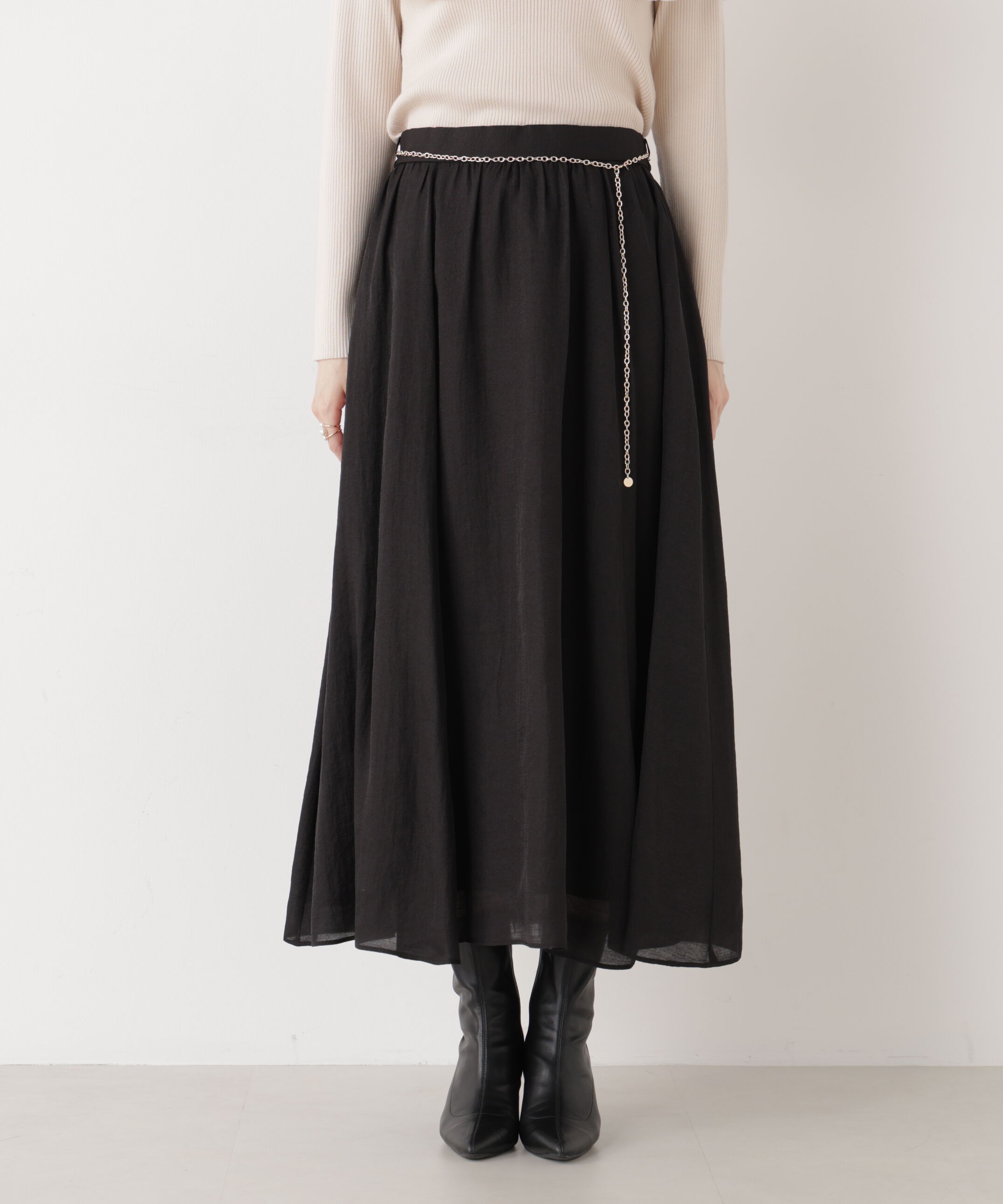 PROPORTION BODY DRESSING「チェーン付きギャザースカート　26SS」|スカート|