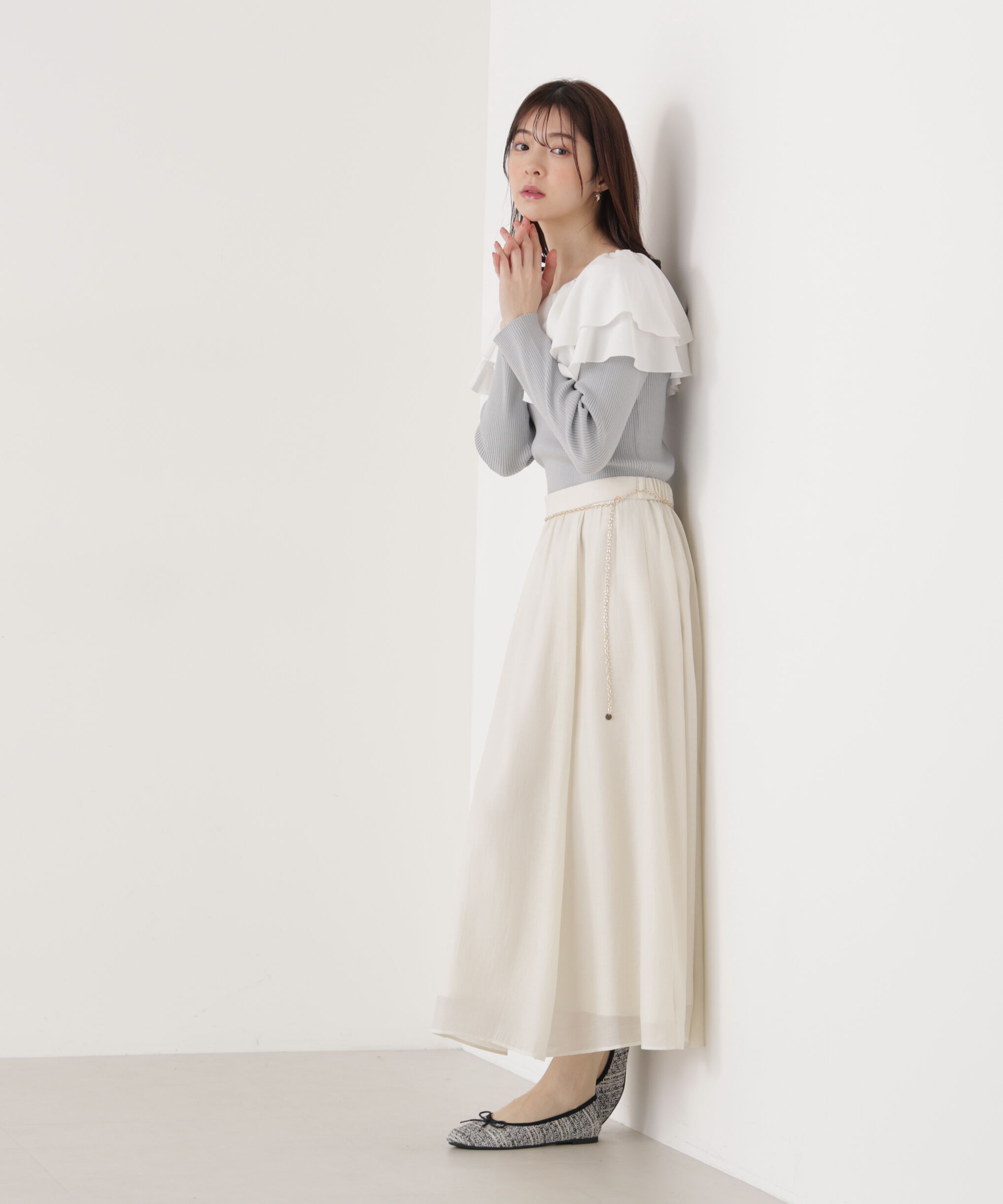 PROPORTION BODY DRESSING「チェーン付きギャザースカート　26SS」|スカート|