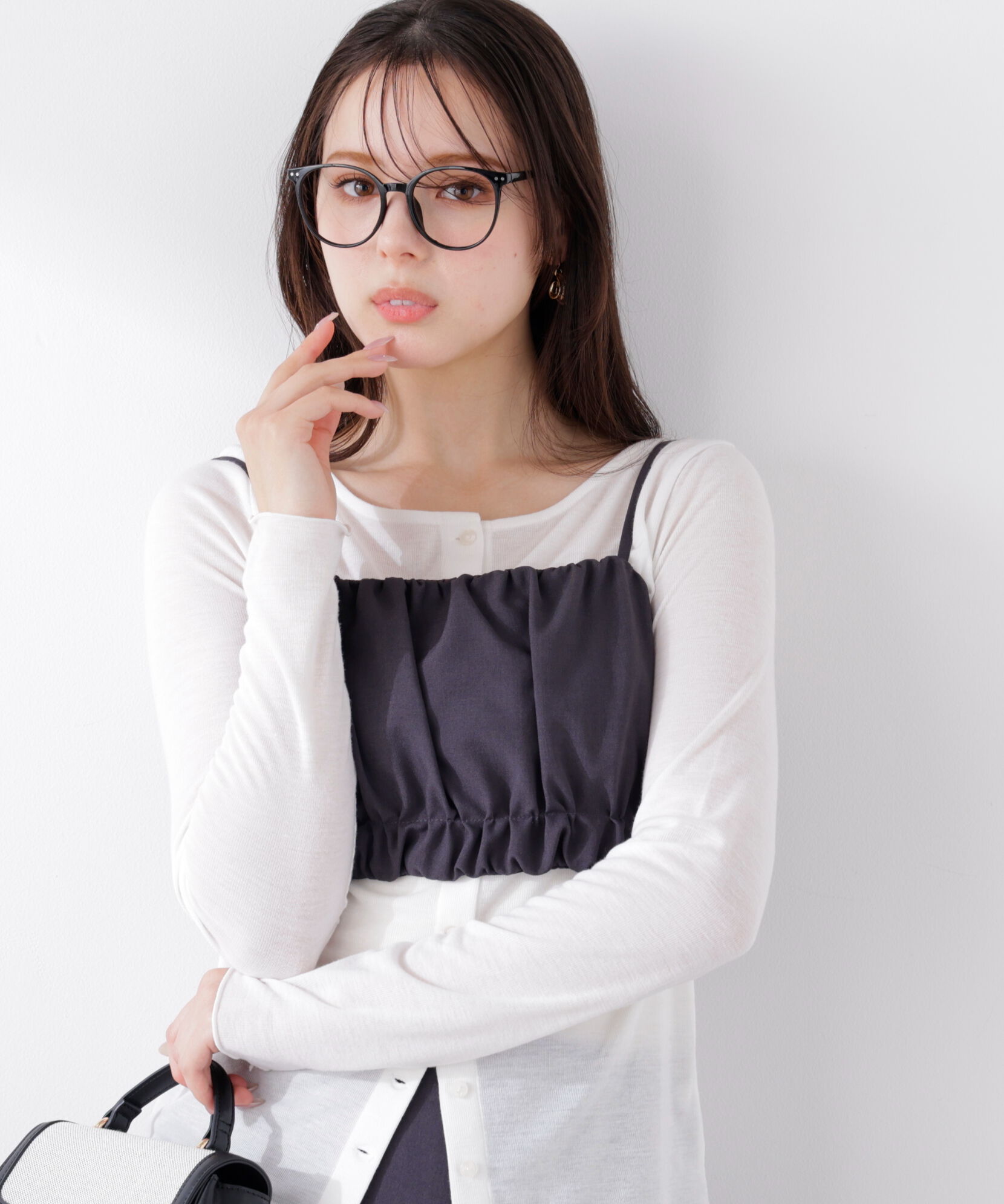 PROPORTION BODY DRESSING「ギャザービスチェ　26SS」|シャツ・ブラウス|チャコール2