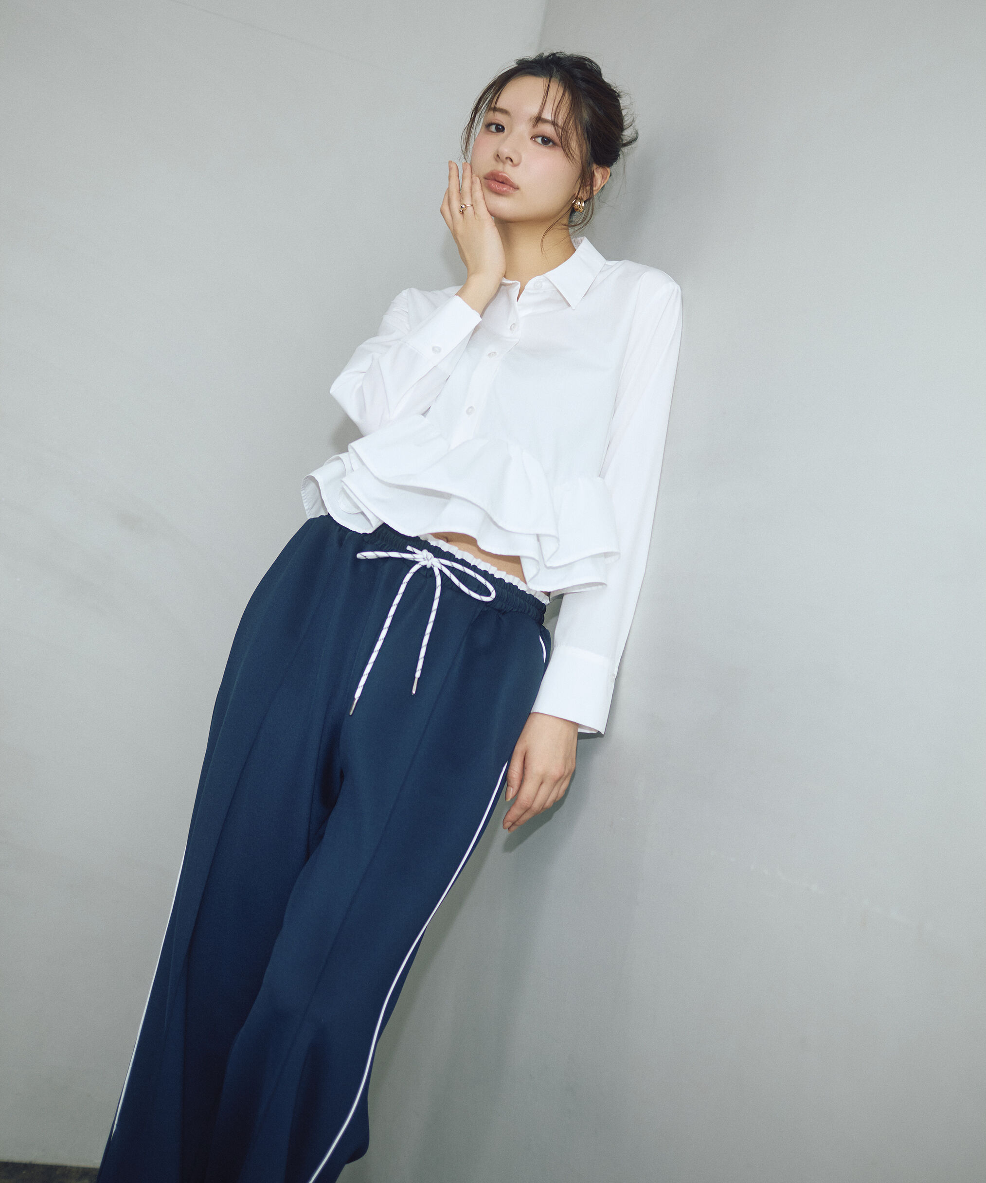 PROPORTION BODY DRESSING「〈a/mie〉ホイップフリルシャツ　26SS」|シャツ・ブラウス|ホワイト
