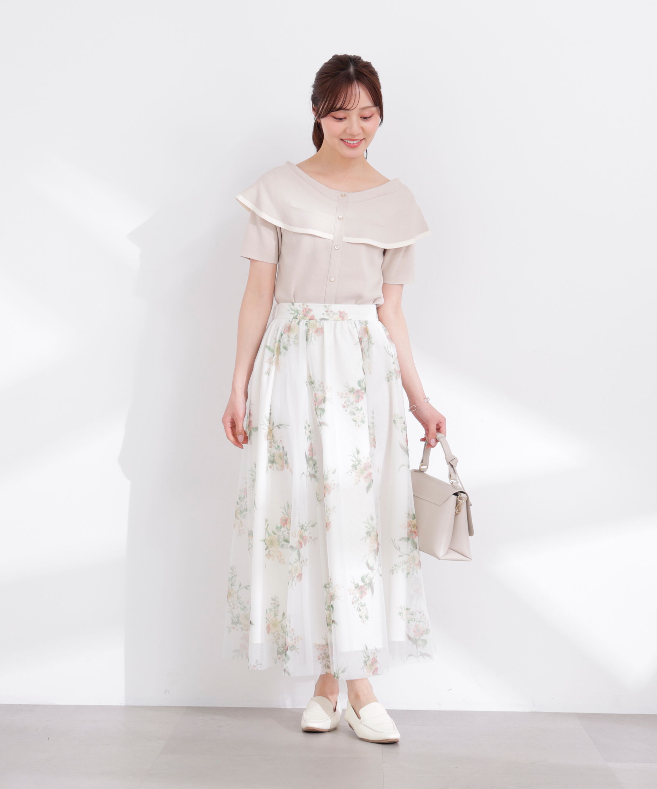 PROPORTION BODY DRESSING「トリムラインケープニットトップス 26SS」|ニット・セーター|