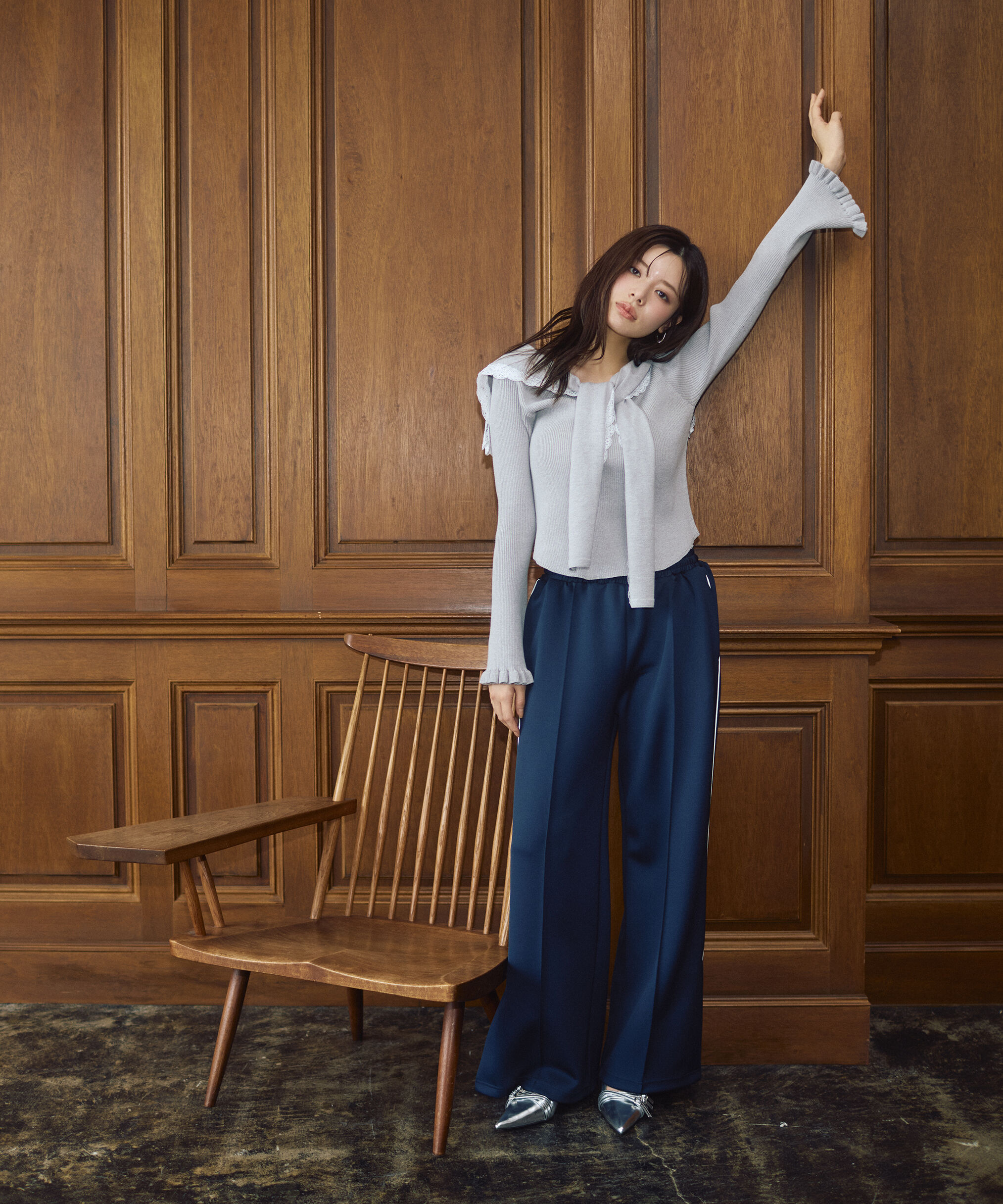 PROPORTION BODY DRESSING「＜新津のんさんコラボ＞〈a/mie〉セーラーニット 26SS」|カーディガン|