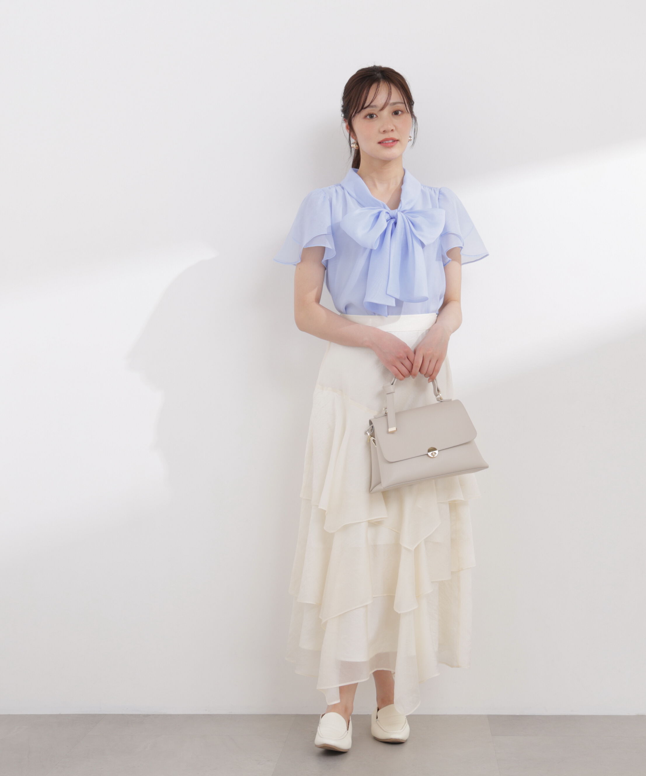 PROPORTION BODY DRESSING「チューリップ袖リボンブラウス 26SS」|シャツ・ブラウス|