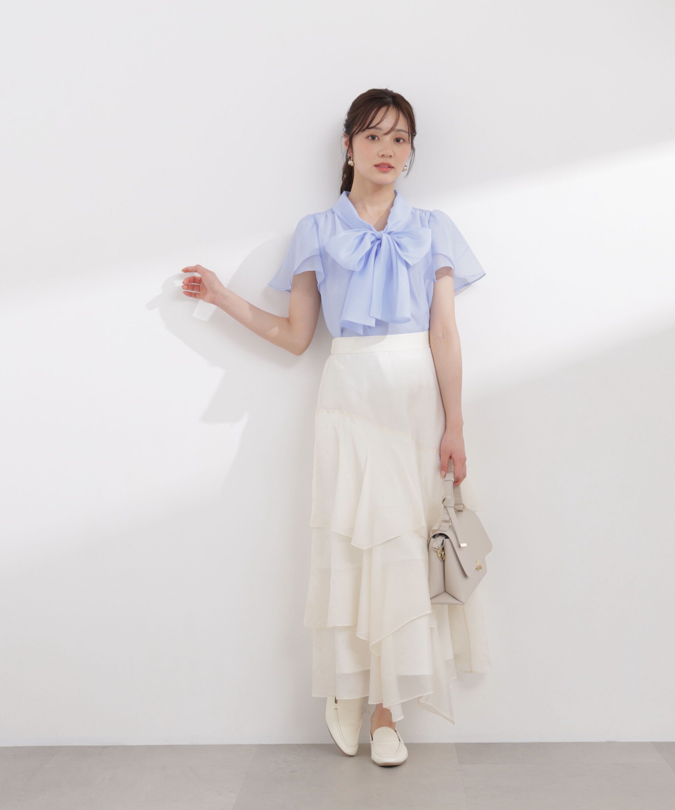 PROPORTION BODY DRESSING「チューリップ袖リボンブラウス 26SS」|シャツ・ブラウス|