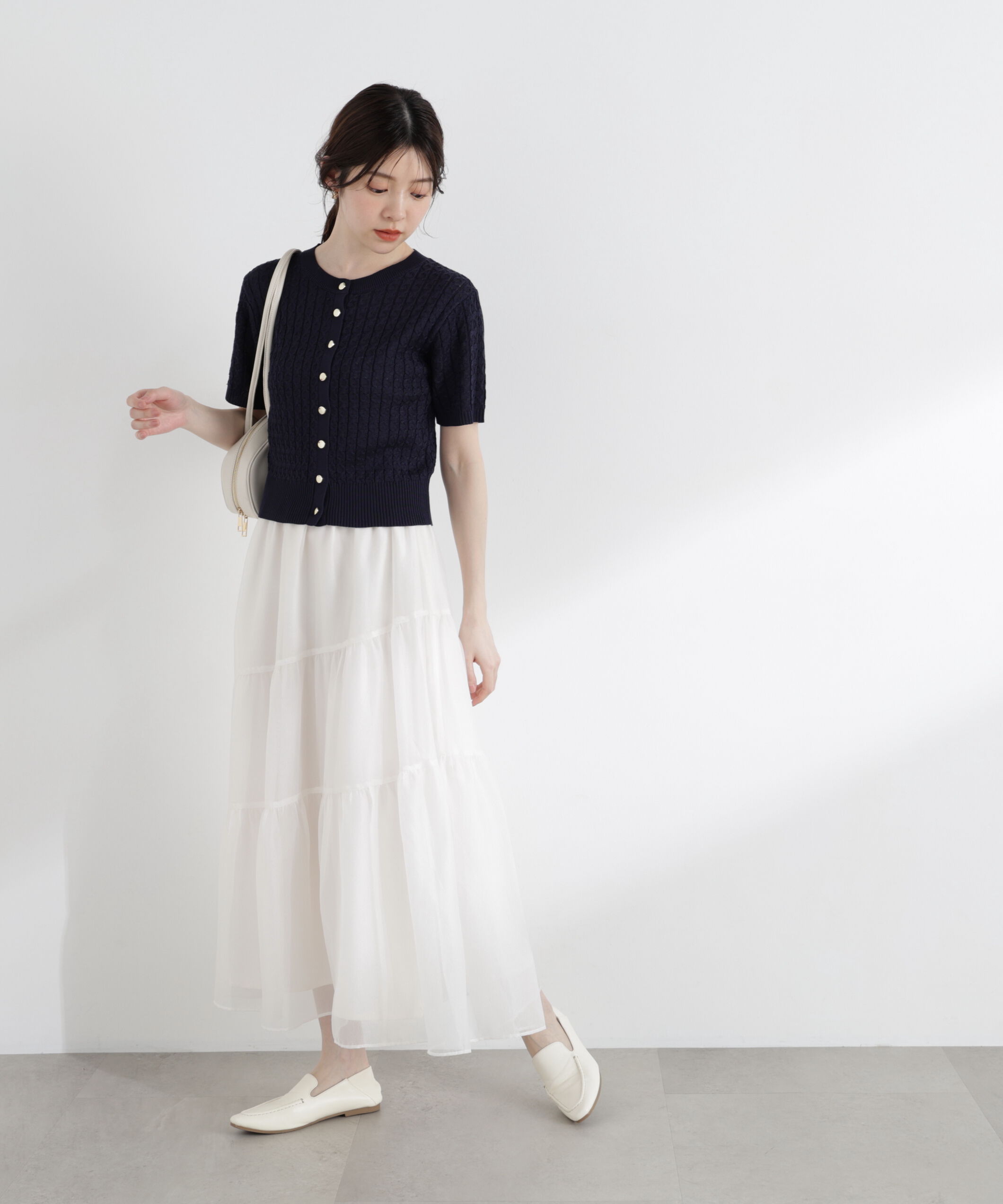 PROPORTION BODY DRESSING「〈a/mie〉シルク混サマーケーブルニット」|ニット・セーター|