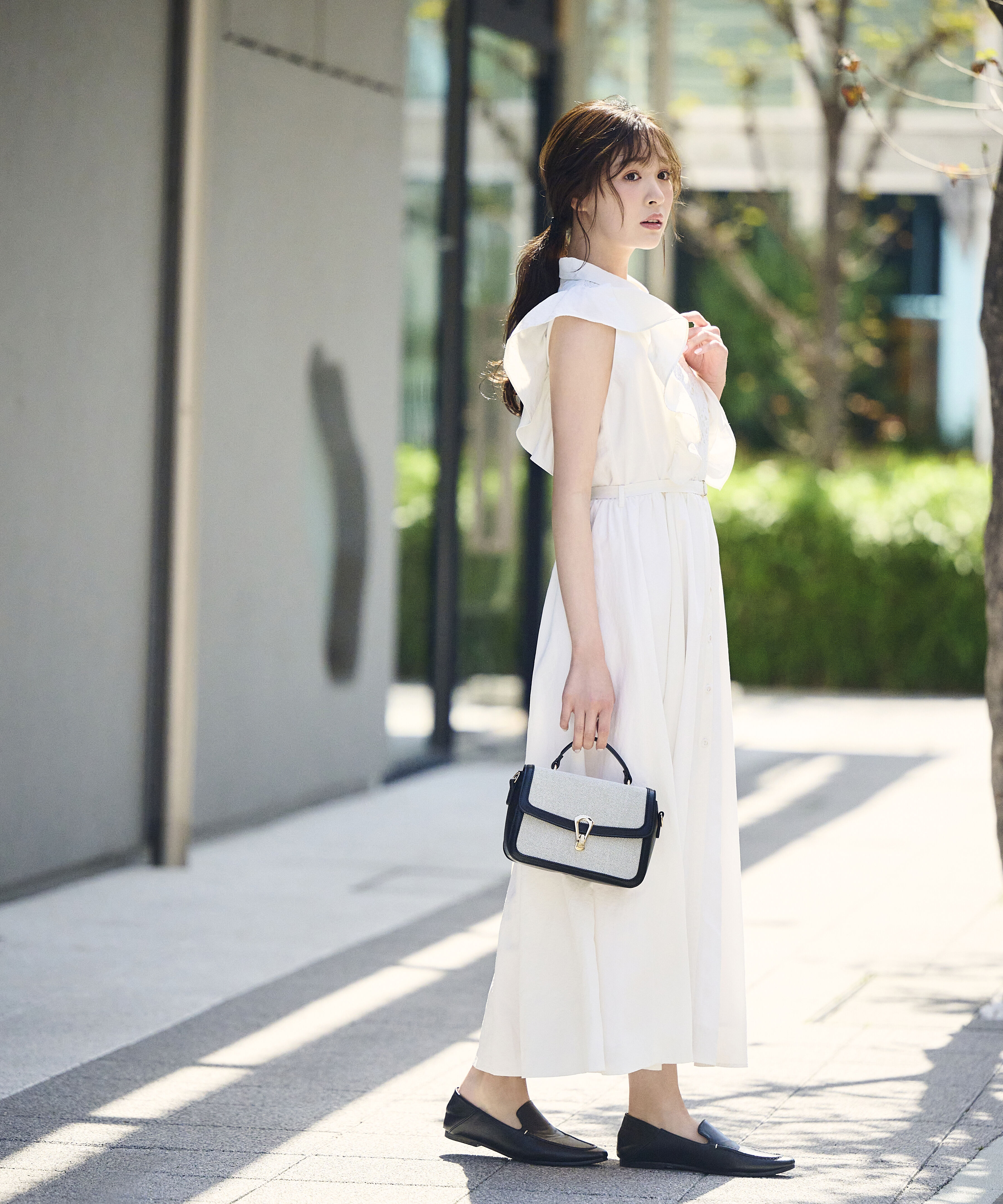 PROPORTION BODY DRESSING「＜中川紅葉さん着用＞フロントレースシャツワンピース」|ワンピース|