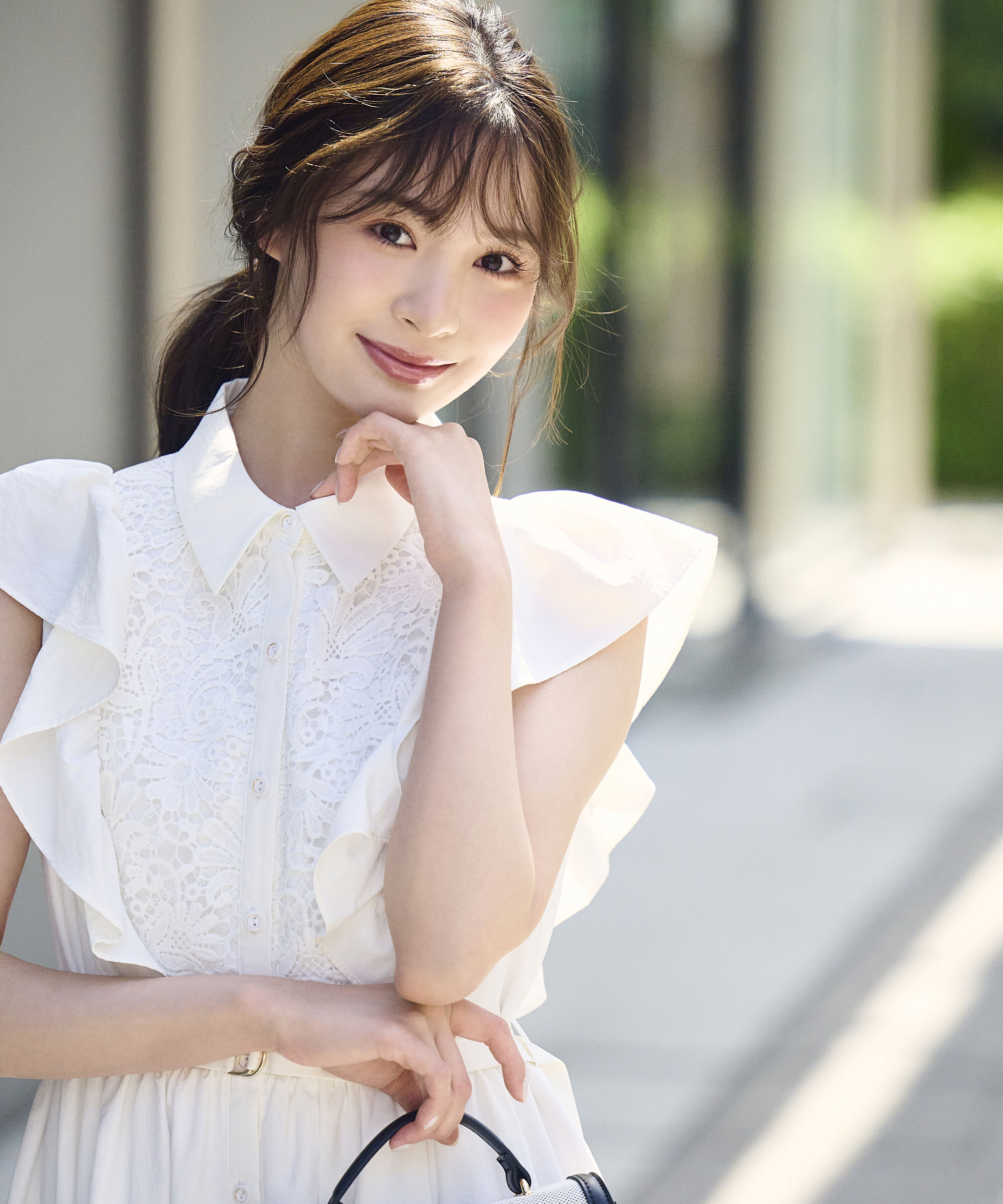 PROPORTION BODY DRESSING「＜中川紅葉さん着用＞フロントレースシャツワンピース」|ワンピース|