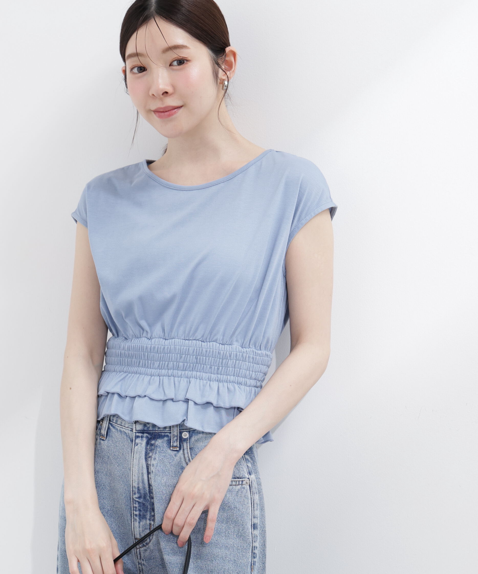 PROPORTION BODY DRESSING「ウエストギャザーカットトップス」|Tシャツ・カットソー|