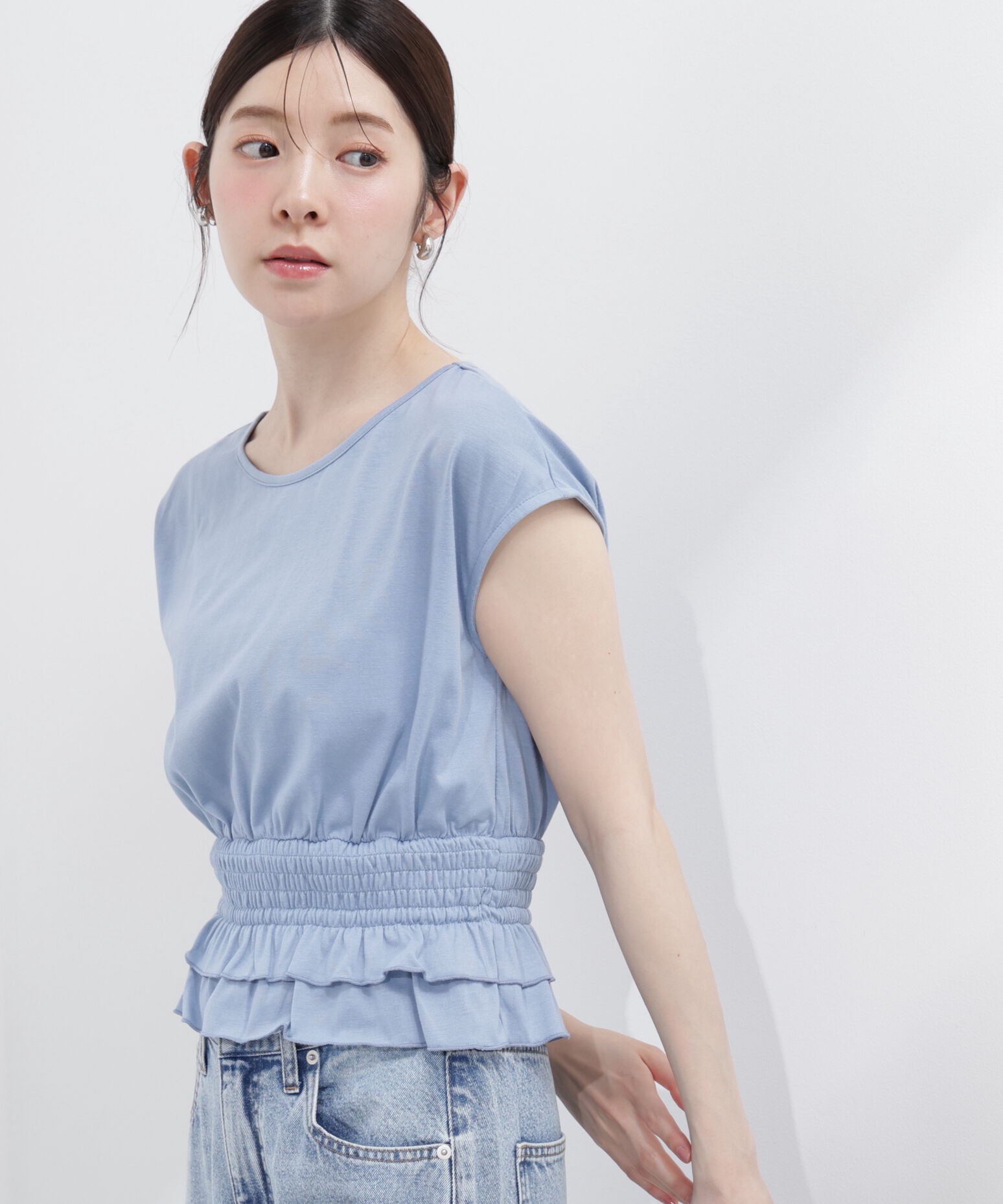 PROPORTION BODY DRESSING「ウエストギャザーカットトップス」|Tシャツ・カットソー|