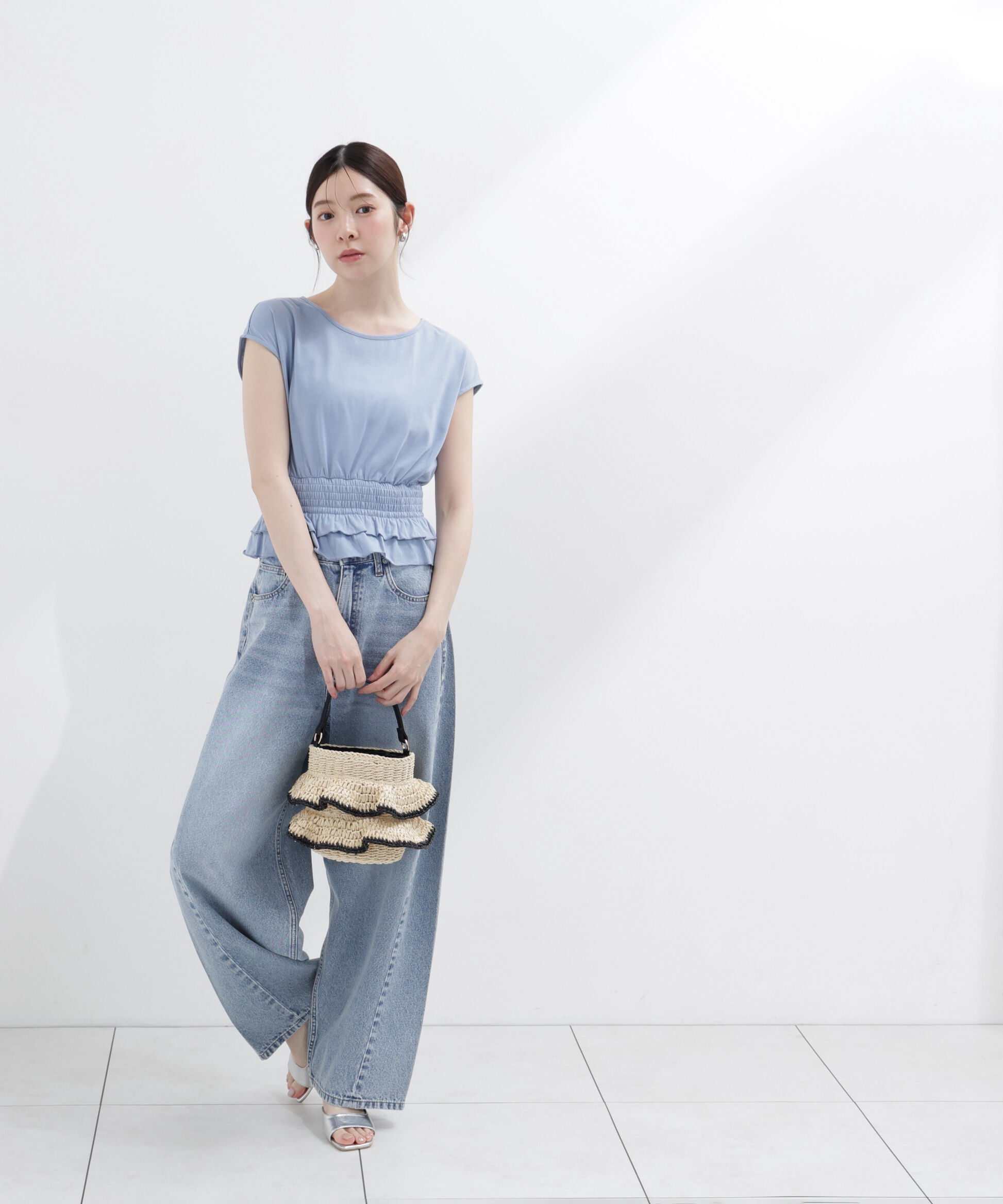 PROPORTION BODY DRESSING「ウエストギャザーカットトップス」|Tシャツ・カットソー|