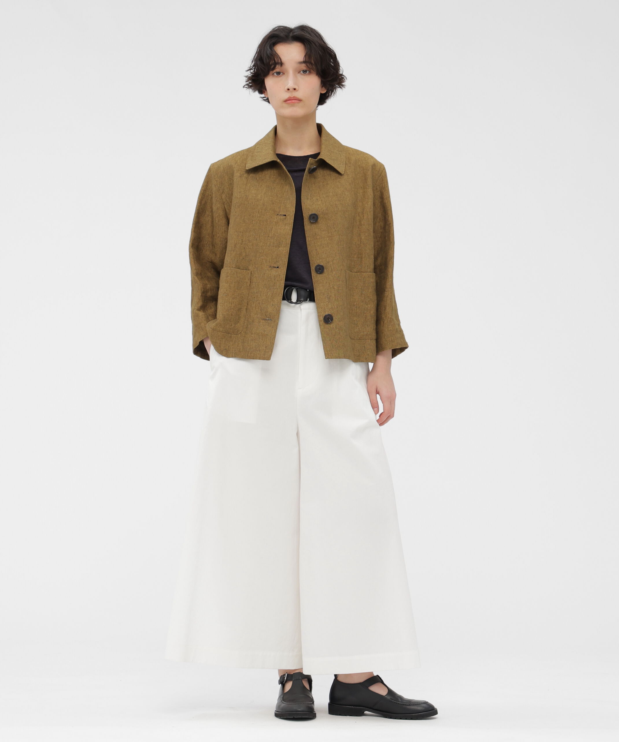  「STIFF COTTON TWILL TROUSERS」|キュロット|