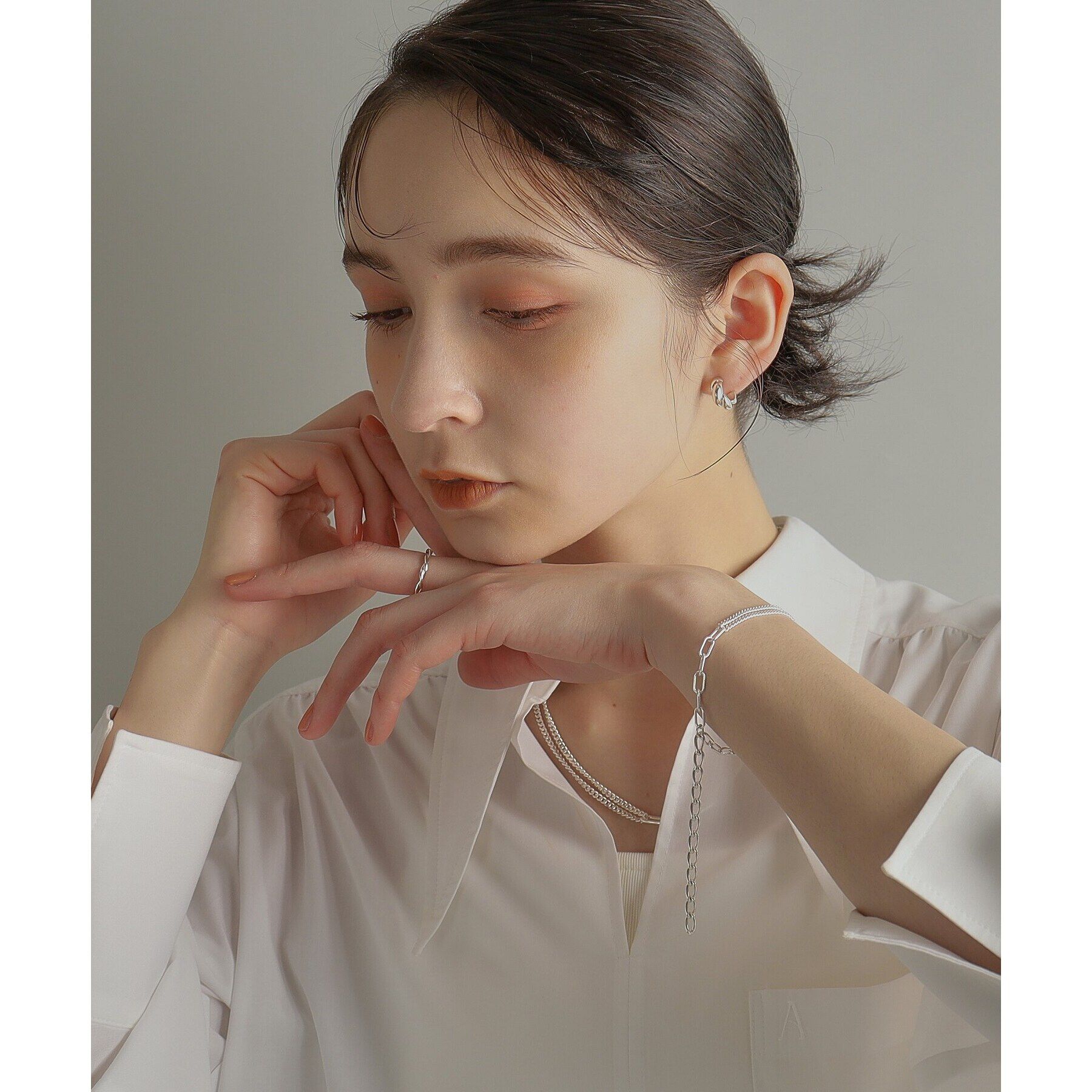 COCOSHNIK ONKITSCH「シルバー ラインリング ツイストストリング」|リング|