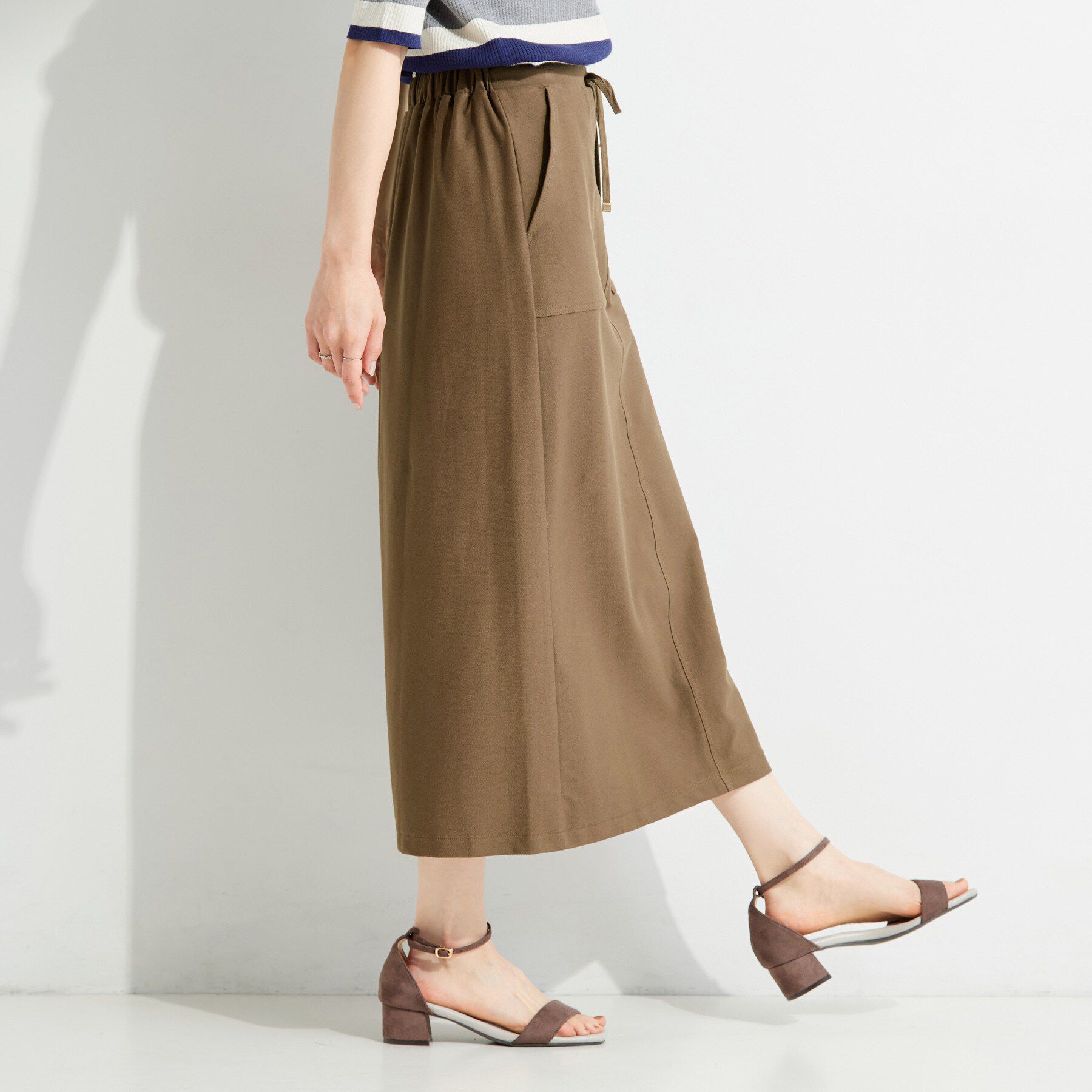 SHOO･LA･RUE「ツイル調ストレッチベイカースカート」|スカート|