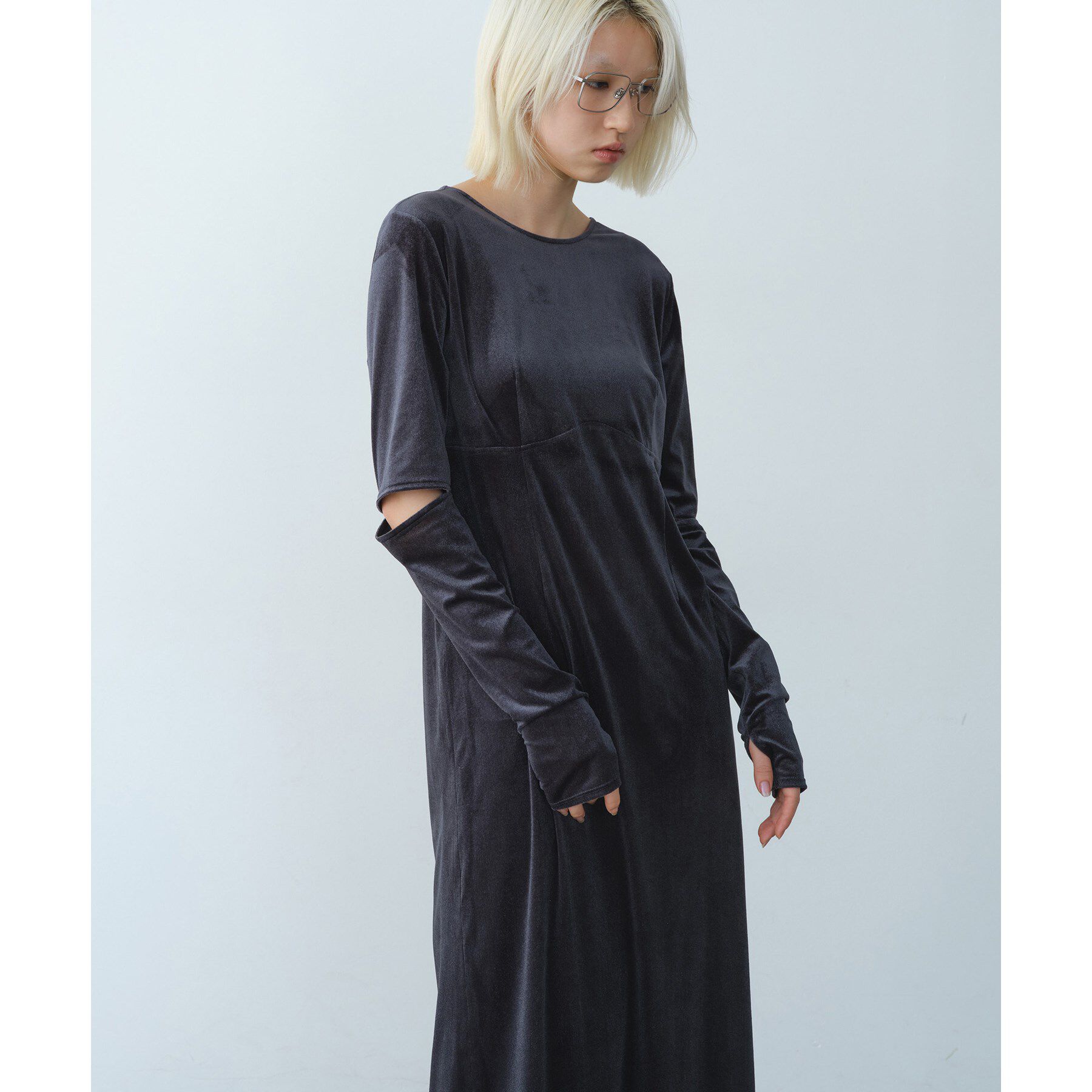 CODE A「velvet open back dress」|ワンピース|
