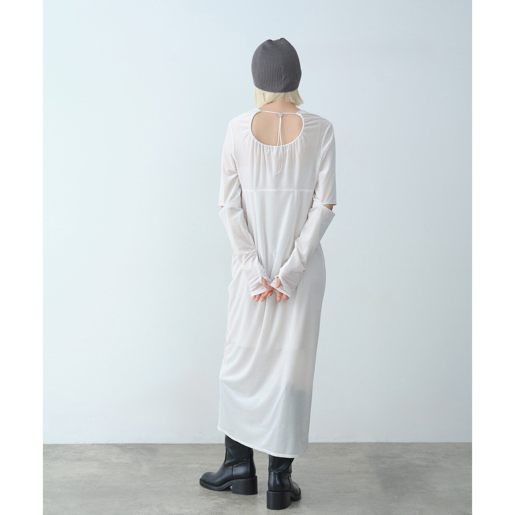 CODE A「velvet open back dress」|ワンピース|