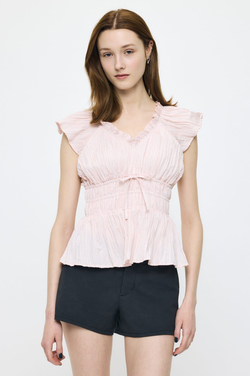 MOUSSY「WRINKLE RUFFLE SLEEVE ブラウス」|シャツ・ブラウス|