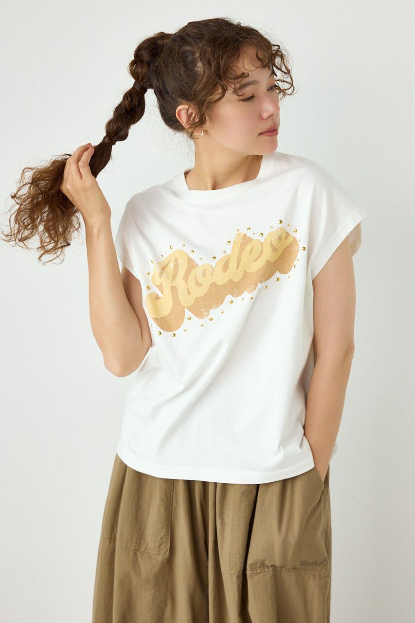 RODEO CROWNS「ロゴスタッズトップス」|Tシャツ・カットソー|O/WHT1