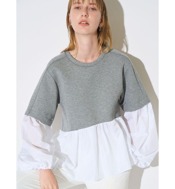 ELENDEEK「TAFFETA PEPLUM CS」|Tシャツ・カットソー|グレー