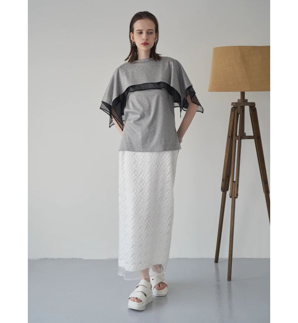 ELENDEEK「EMBROIDERY I-LINE SK」|スカート|