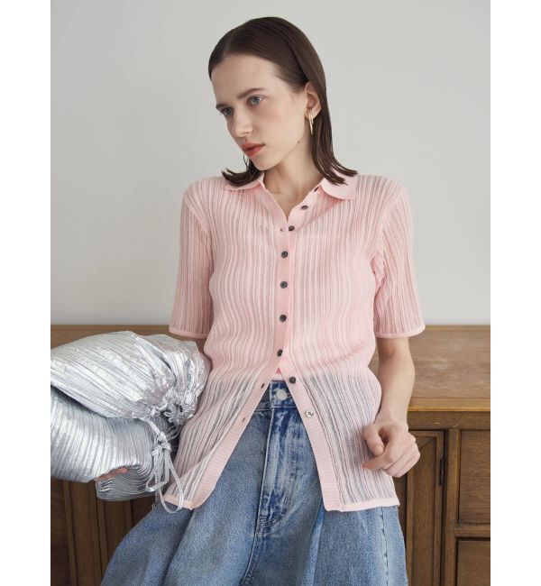 ELENDEEK「SHEER PLEATS KT TOP」|ニット・セーター|
