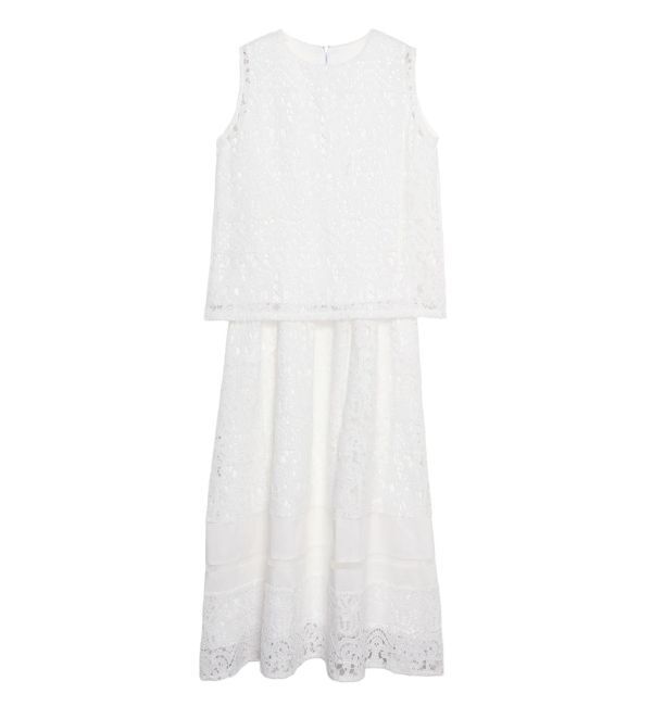 ELENDEEK「LACE LAYERED OP」|ワンピース|