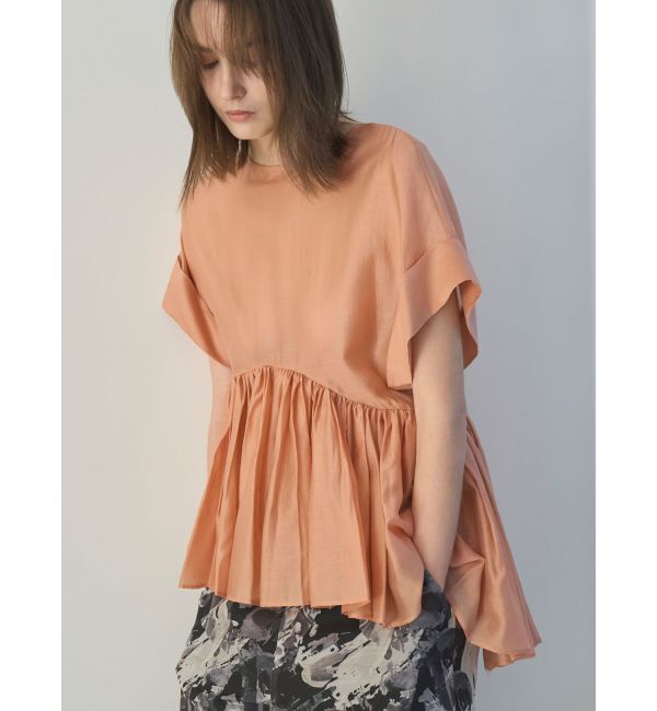 ELENDEEK「ROLL UP PEPLUM BL」|シャツ・ブラウス|オレンジ