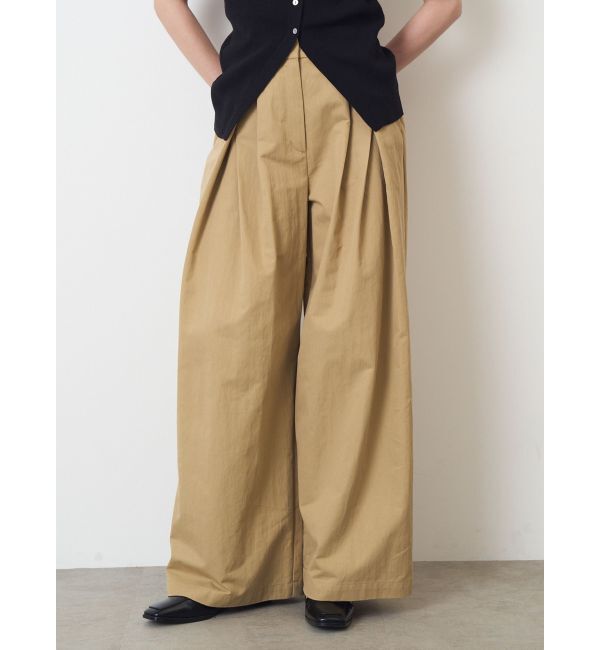 ELENDEEK「TWILL TUCK WIDE PT」|その他|ベージュ