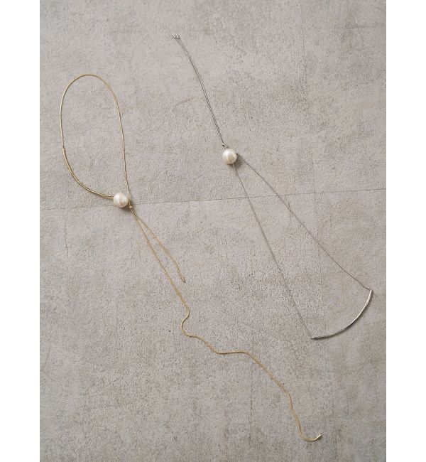 ELENDEEK「PEARL SLIDER NECKLACE」|ネックレス|ゴールド