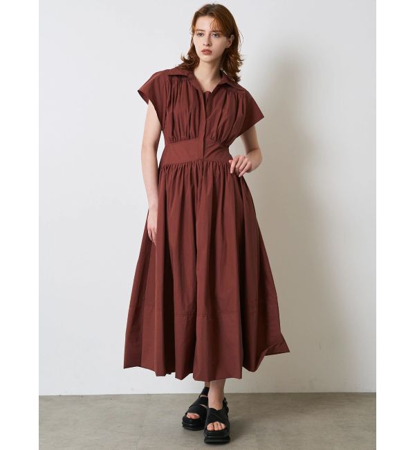 ELENDEEK「ROUND SLEEVE GATHER OP」|ワンピース|