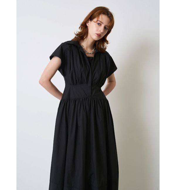 ELENDEEK「ROUND SLEEVE GATHER OP」|ワンピース|