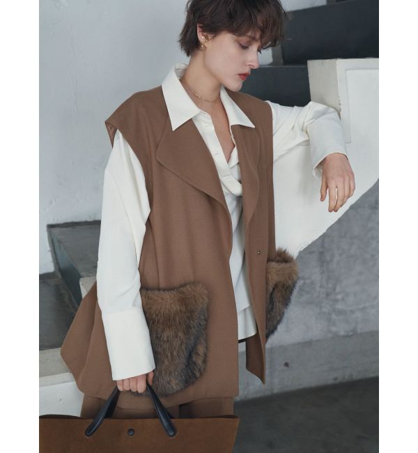 ELENDEEK「FUR POCKET SLEEVELESS CT」|その他|