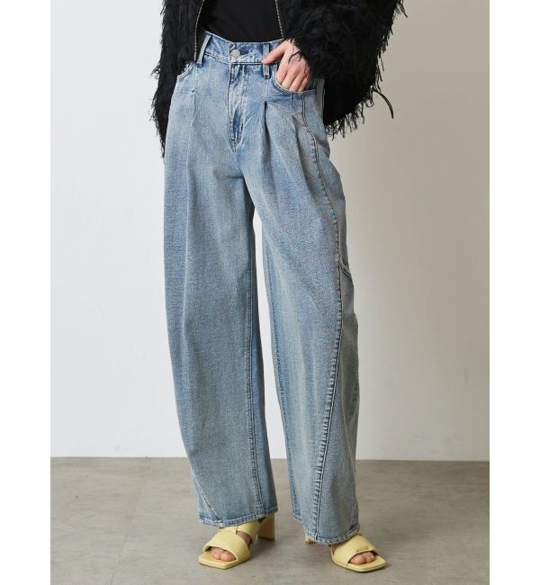 ELENDEEK「PANEL TUCK DENIM WIDE PT」|デニム|