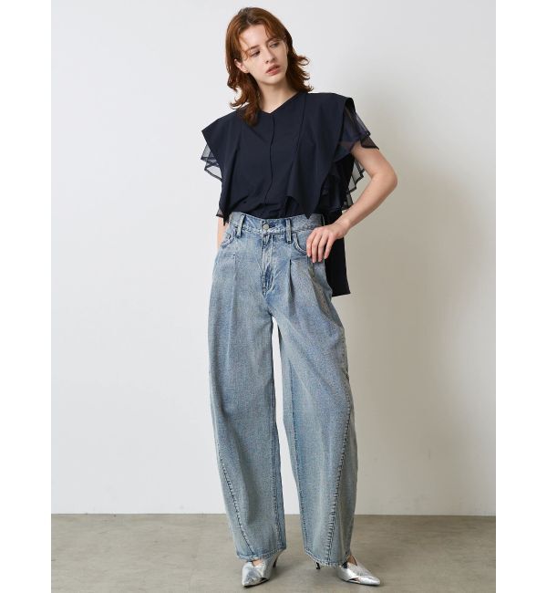 ELENDEEK「PANEL TUCK DENIM WIDE PT」|デニム|
