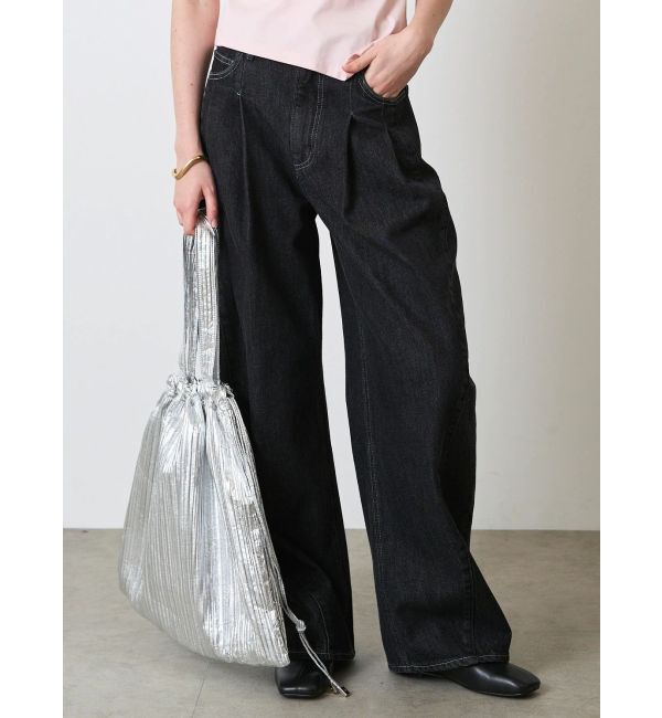 ELENDEEK「PANEL TUCK DENIM WIDE PT」|デニム|