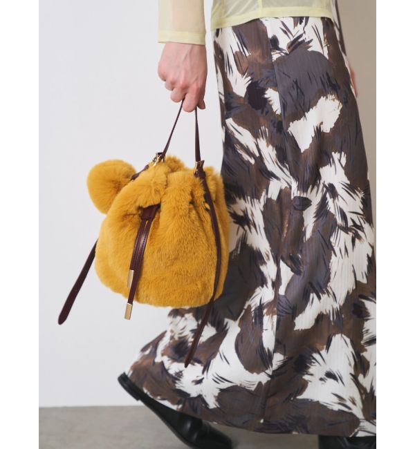 ELENDEEK「FUR BON BON CHARM BAG」|ショルダー・メッセンジャー|イエロー