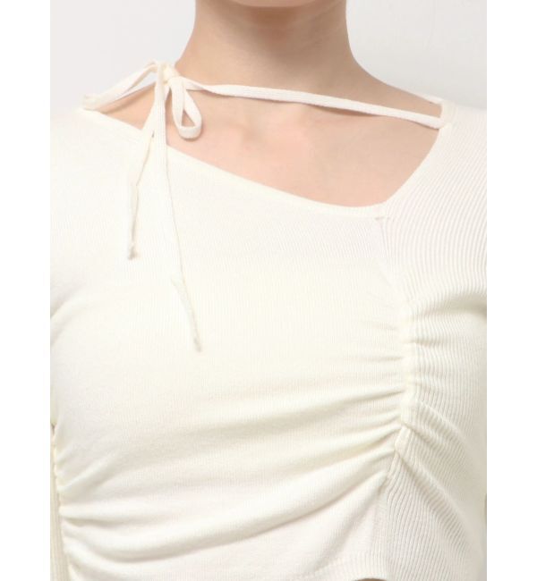 EMODA「CHOKER GATHER LONG SLEEVE KNIT」|ニット・セーター|