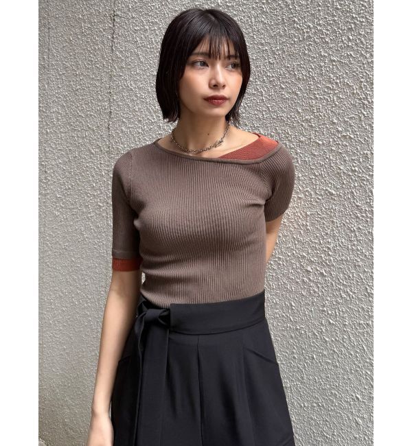 MURUA「レイヤードワンショルハーフニット」|ニット・セーター|