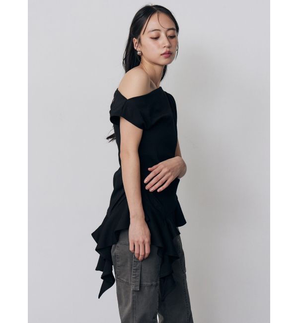 MURUA「ラッフルヘムワンショルトップス」|Tシャツ・カットソー|