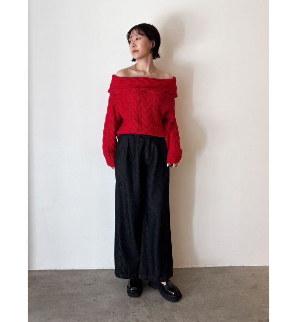 LAGUNAMOON「ベルテッドルーズワイドデニムパンツ」|デニム|