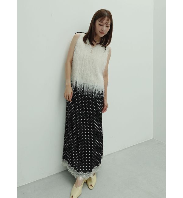 LAGUNAMOON「フェザーVネックリボントップス」|Tシャツ・カットソー|