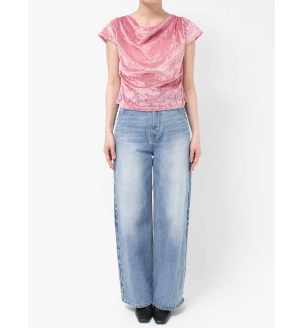 LAGUNAMOON「バックリボンベロアトップス」|Tシャツ・カットソー|