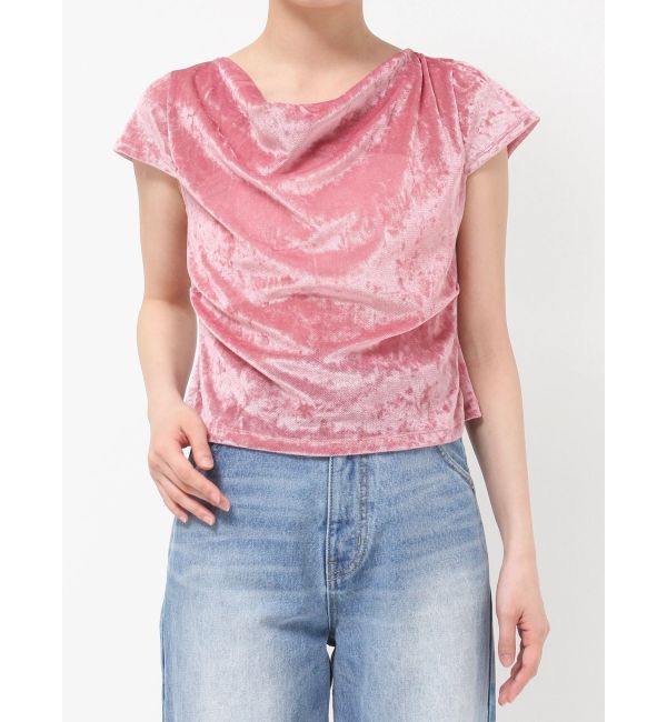 LAGUNAMOON「バックリボンベロアトップス」|Tシャツ・カットソー|