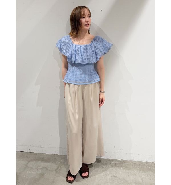 LAGUNAMOON「サテンベルトデザインワイドパンツ」|その他|