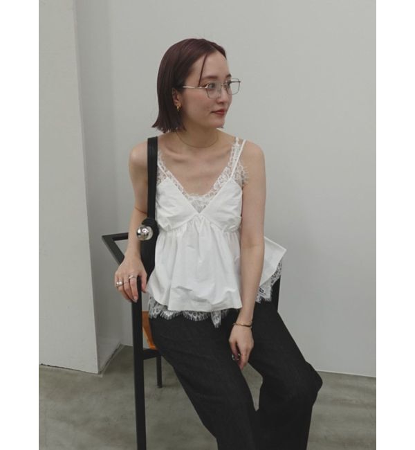 LAGUNAMOON「【WEB限定カラーあり】レースレイヤードランジェリーチュニック」|シャツ・ブラウス|
