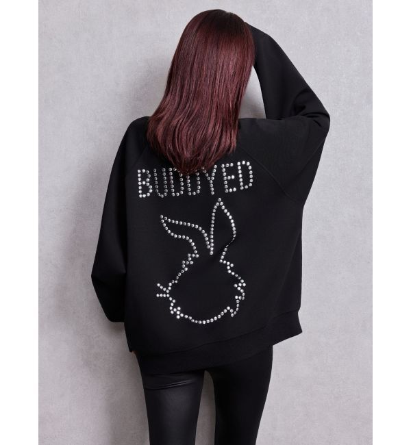 GYDA「BUDDYED BUNNY STUDS BIGプルオーバー」|スウェット・ジャージ|ブラック