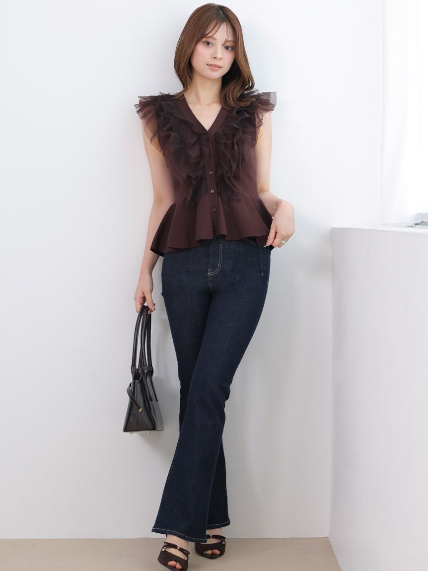 SNIDEL「【STYLE UP PANTS】フレアパンツ」|デニム|